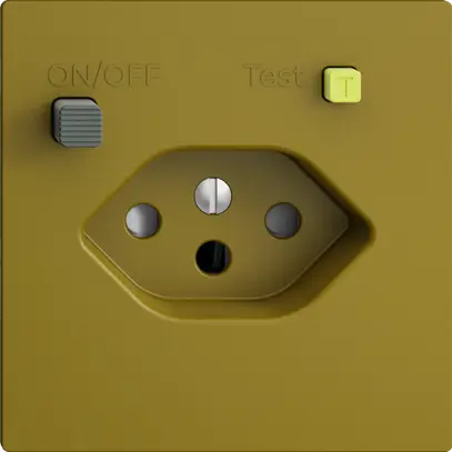 Presa INC EDIZIOdue T13 FI 30mA F, shutter olive 