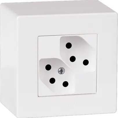 Prise AP ATO 2×T13 blanc grd.I 