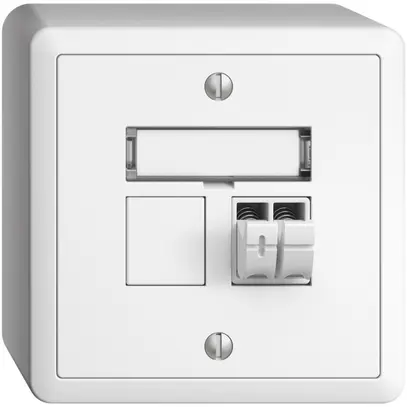 Presa audio AP Push Type EDIZIOdue FX, 1×, kit di dicitura, bianco 