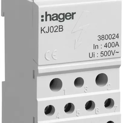 Verteilerblock Hager 400A 1L 1×150mm² 2×2.5…25mm² + 5×1.5…16mm² + 4×10mm² 