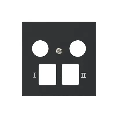 Placca frontale kallysto per R&M HWS nero 2 fori multimedia 