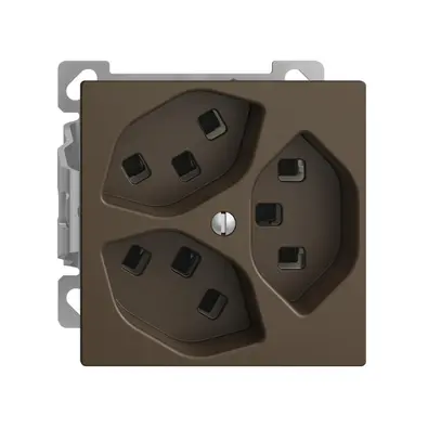 Prise AP EDIZIOdue 3×T23 coffee intérieur pour combinaison 