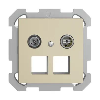 Prise multimédia 19dB ENC Edue FM, prise d.passage, pour 2×RJ45 Keystone, van 