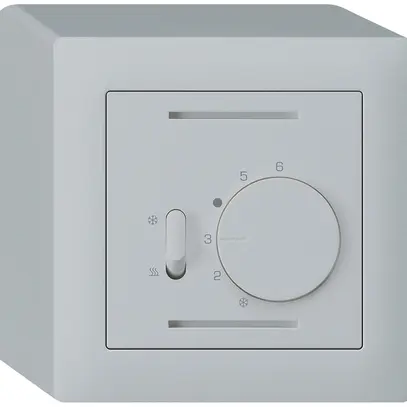 AP-Thermostat Hager kallysto, mit Schalter Heizen/Kühlen, hellgrau 