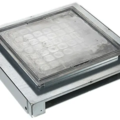 Boîte de tirage Al h=62…90mm arête tapis pour canal noyé 30×300 