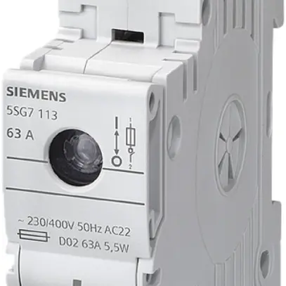 Interrupteur de charge Siemens MINIZED 5SG7 avec fusible D02 1L 230V 63A 1.5UM 
