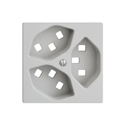 Kit frontal EDIZIOdue gris clair, 60×60mm 3×T23 