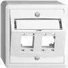 AP-Montageset EDIZIOdue, mit Schrägauslasshaube, für 2×RJ45, weiss 