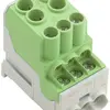 Blocco ripartizione WM WPD 100 2×25/6×10 1L connessione a vite TS35 verde 