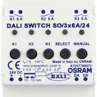 Modulo di interfaccia DALI Switch 24VDC, 6A 