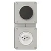 Combinaison NUPU NEVO, interrupteur à poussoir schéma 3/1L + prise type 13, grc 