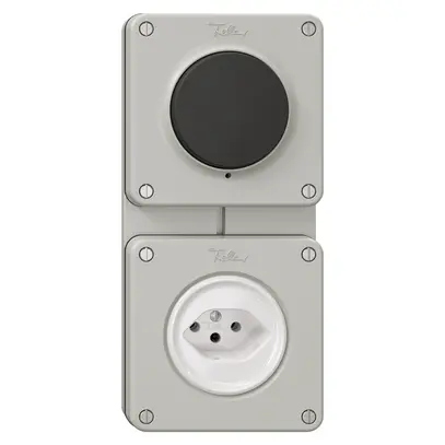 Combinaison NUPU NEVO, interrupteur à poussoir schéma 3/1L + prise type 13, grc 