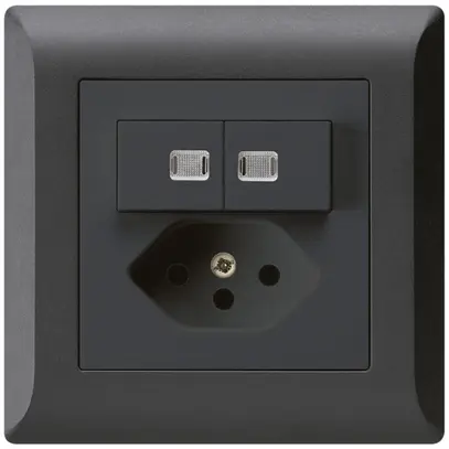 Combinazione luminosa INC 2×A-R/1P+T13 nero kallysto.line 2 lenti 