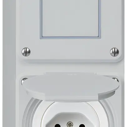 AP-Kombination Hager robusto I-I vertikal 3/1L+Typ 13, grau 