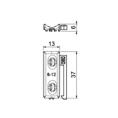 Controvasca Bettermann combinabili con vasca doppia 8…12mm, PP, grigio chiaro 