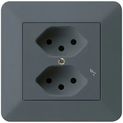 Prise ENC kallysto.trend 2×T13/1 anthracite avec sécurité enfants 