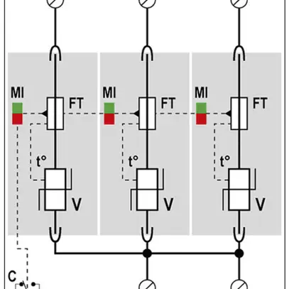 Scaricatore di sovratensione  Citel DAC50S-30-275, tipo 2, 3 poli 