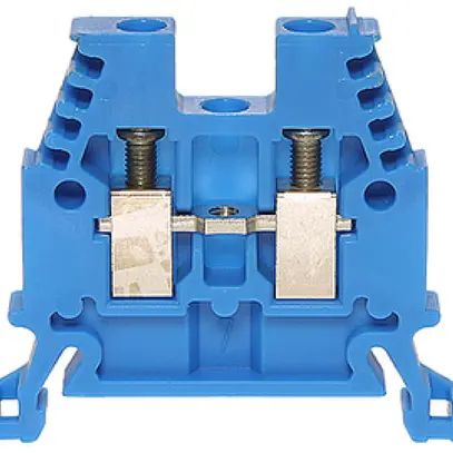 Durchgangs-Reihenklemme Woertz 0.5…4mm² 32A 1000V Schraubanschluss 2×1 TH35 blau 