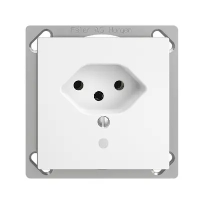 Presa INS EDIZIOdue T13 bianco con LED verde 