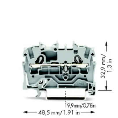 Durchgangsklemme WAGO TopJob-S 2.5mm² 2L grau Serie 2002 