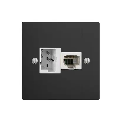 UP-Anschlussdose 1×TT,1×RJ45/u 4P EDIZIOdue schwarz ITplus ITM 