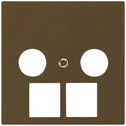 Placca frontale kallysto 2×coassiale/2×RJ45 marrone 