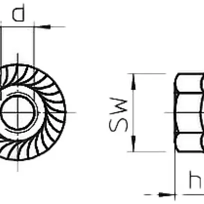 Dado combinato con rondella M6 galvanizzato 