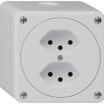 Presa AP robusto 2×tipo 13 grigio senza copercchio 