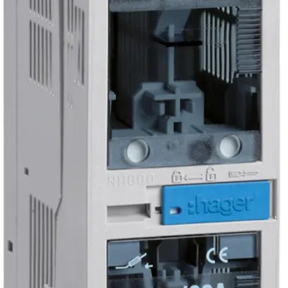 Coupe-circuit sectionneur HPC Hager DIN000 690VAC 100A rail 60mm sortie en bas 