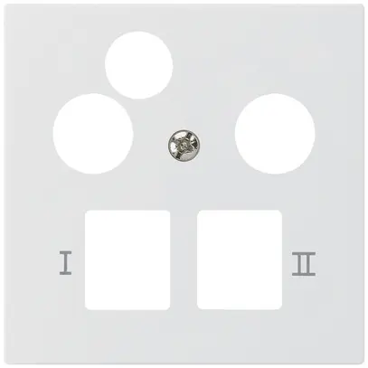 Placca frontale kallysto per R&M HWS bianco 3 fori dati multimedia 