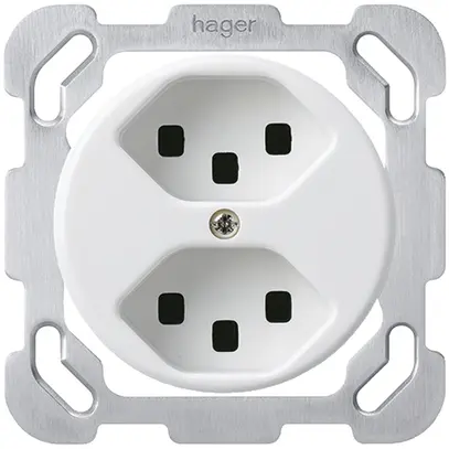 Insert pour prise ENC basico 2×type 23 blanc avec bornes enf. 