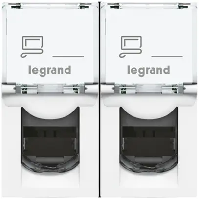 Presa INS MOS UTP 2×RJ45 bianco cat.5e 1mod. 