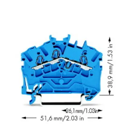 Morsetto di passaggio WAGO TOPJOB S 4mm² 3L blu 