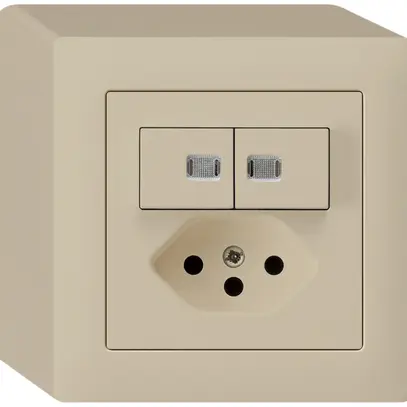 Combinazione luminosa AP 3/1P+A-R+T13 beige kallysto 2 lenti 