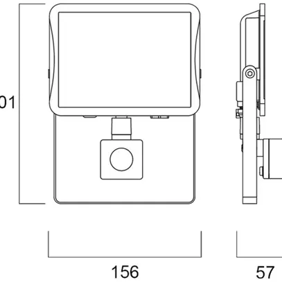 Proiettore LED Sylvania START Flood PIR 43W 5000lm 840 IP65 110° 201×156mm ne 
