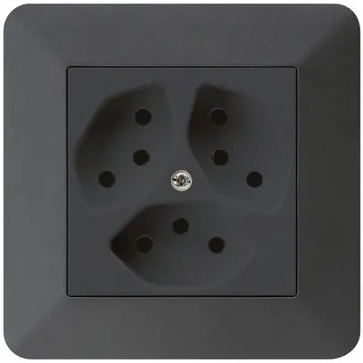 Presa INC kallysto.trend 3×T13 nero con protezione bambini 