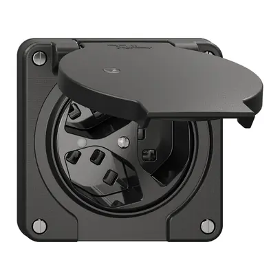 Presa NEVO N.CO, 3×T23, IP21, c.LED, nero 