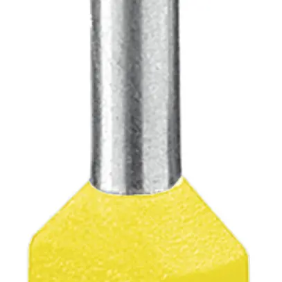 Embout de câble jumelé isolé PX DIN 46228 2×6mm² L=14mm jaune 