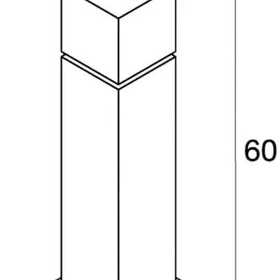 Paletto luminoso SQUARE POLE 60 E27 20W IP44 acciaio pregiato 