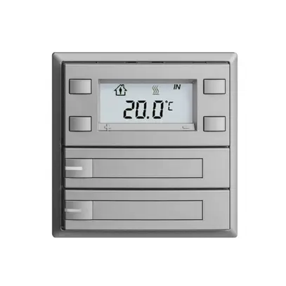 Pulsante RTH INC KNX 2×EDIZIOdue F silver, con carta+LED RGB 