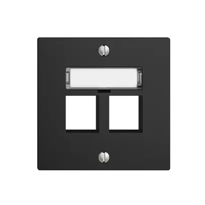 Kit de montage EDIZIOdue F, sortie droite, pour 2×Keystone, noir 