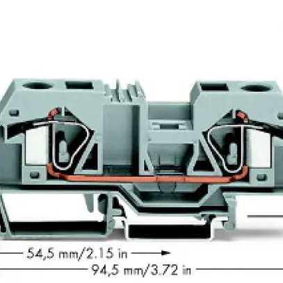 Borne de passage WAGO 16mm² gris 