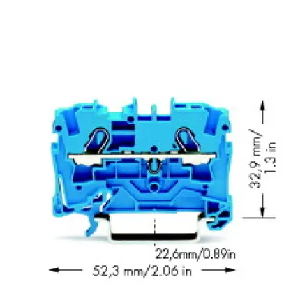 Borne de passage WAGO TopJob-S 4mm² 2L bleu série 2004 
