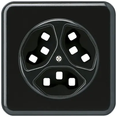 Kit frontale INC per presa Hager basico 3×tipo 23 G nero 