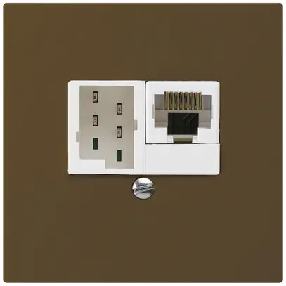 Scatola INC kallysto 1×RJ45u+1×TT83 marrone 