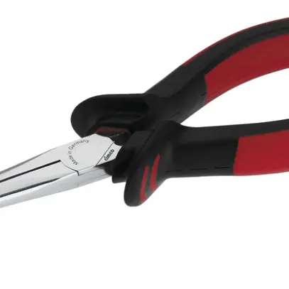 Pince pour mécanicien coudée, plate, ronde, 190mm 