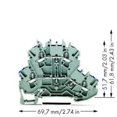 Morsetto 2 piani WAGO TopJobS 2.5mm² N/L grigio serie 2002 