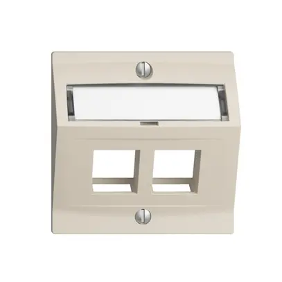 Kit de montage EDIZIOdue F, avec capot de sortie oblique, pour 2×Keystone, crema 