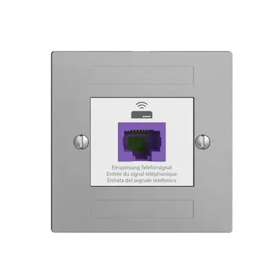 Prise de retour EDIZIOdue F 1×RJ45 p.Swisscom VoIP, 8 pôles, UTP, silver 