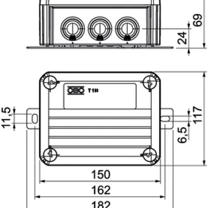 Scatola di derivazione Bettermann E30-E90 2 portafusibili 150×116×67mm 6mm² ar 
